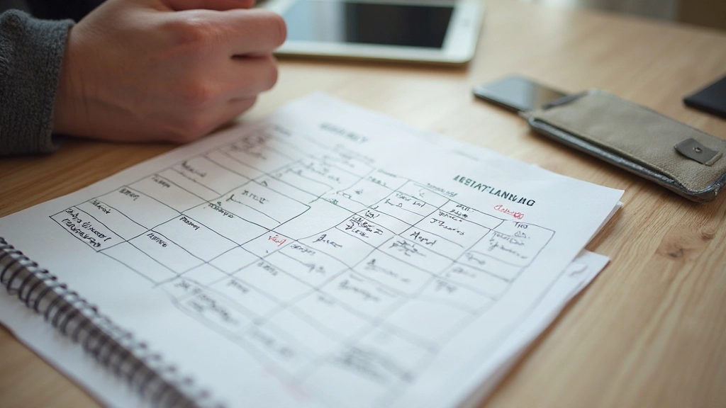 Geplande weekschema met notities en georganiseerde taken op papier, professioneel bureau setup